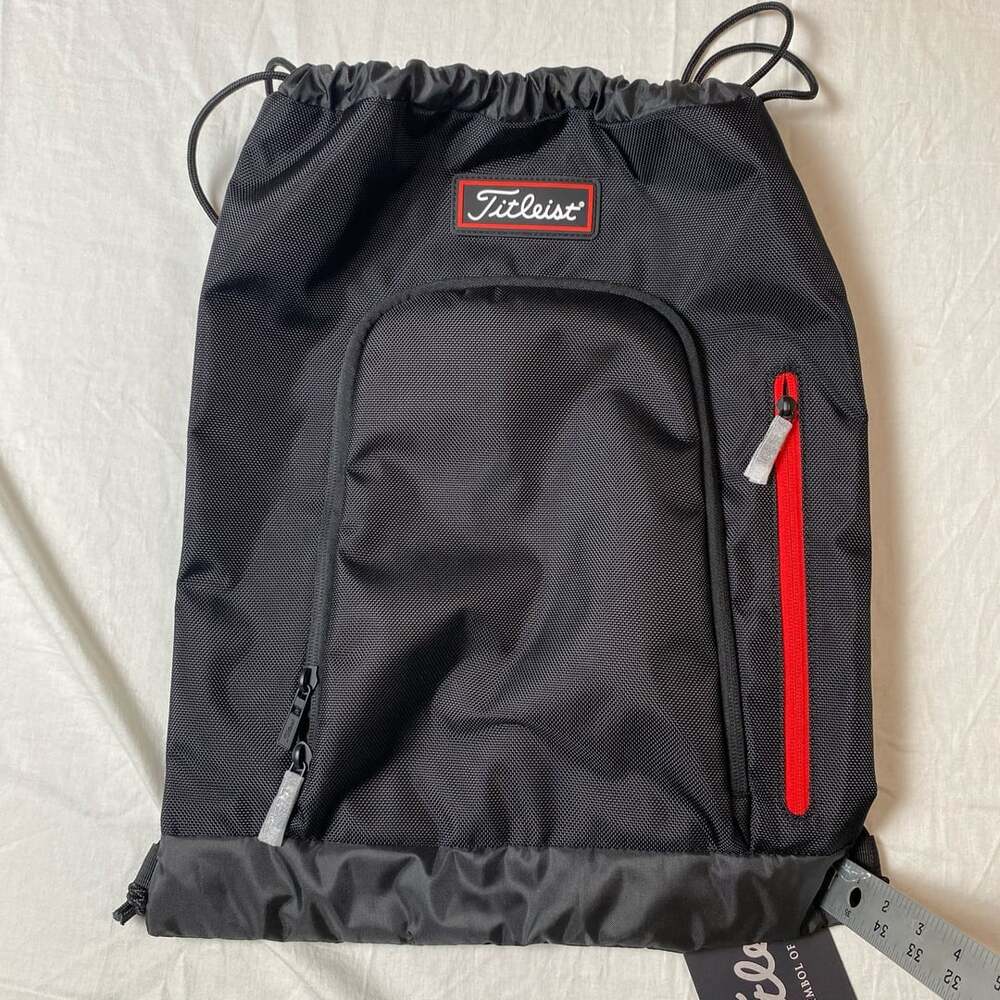 Titleist Players Sack Pack Black Red Golf Drawstring Backpack (1357)